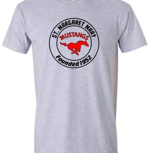 Gray t-shirt with St. Margaret Mary logo.