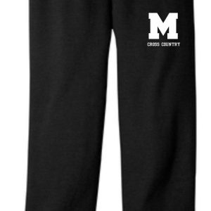 Manual Cross Country Black sweatpants G182 with an "m cross country" logo printed on the left thigh.