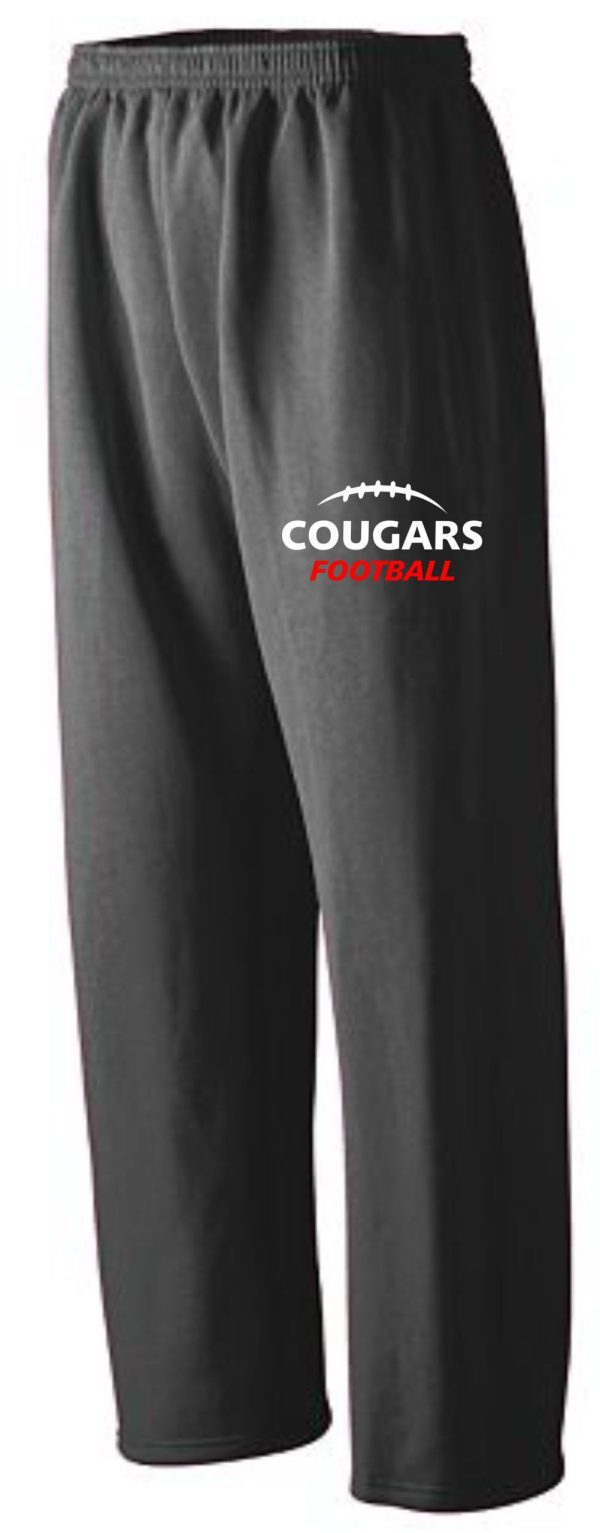 Gray sweatpants with Cougars football logo.