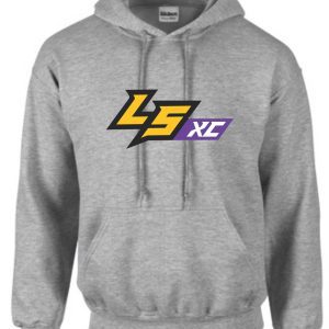 Gray LS XC hoodie with logo