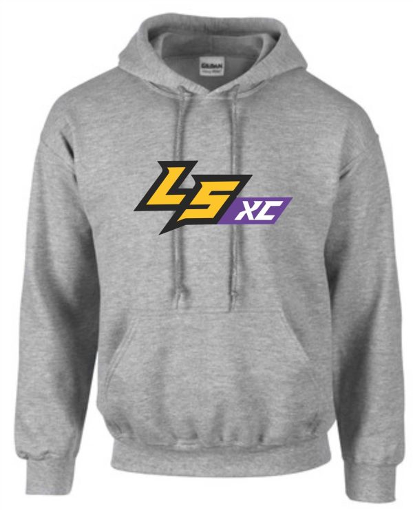 Gray LS XC hoodie with logo