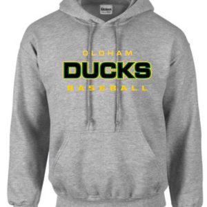 Grey Oldham Ducks baseball hoodie.