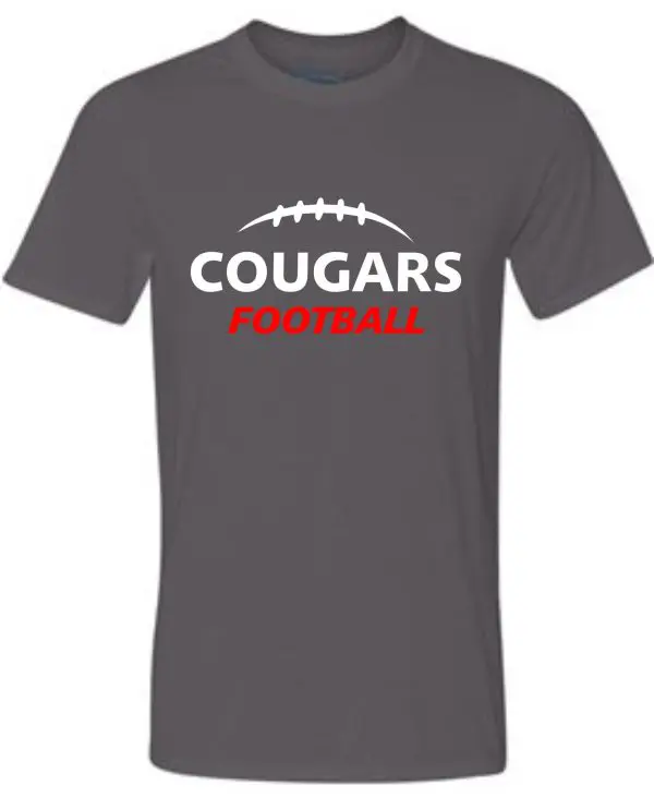 Grey t-shirt with Cougars Football logo.