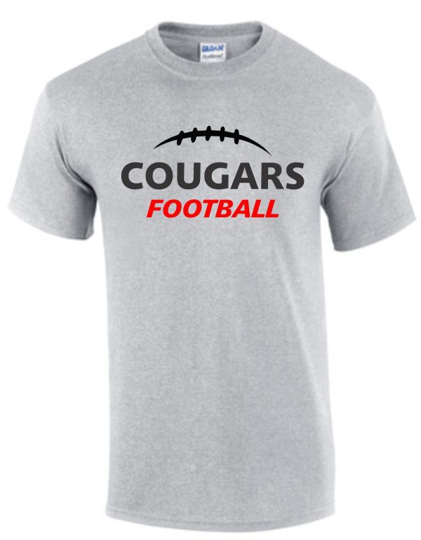 Gray t-shirt with Cougars football logo.