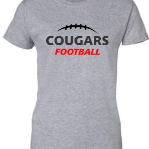 Grey t-shirt with Cougars football logo.