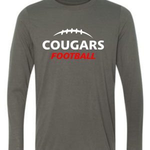 Gray long-sleeve shirt with Cougars football logo.