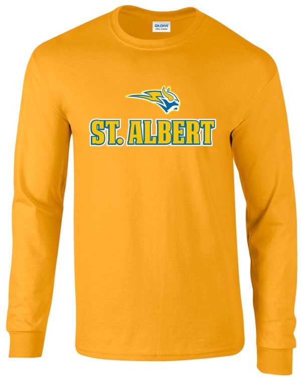 Yellow long-sleeve shirt with St. Albert logo.