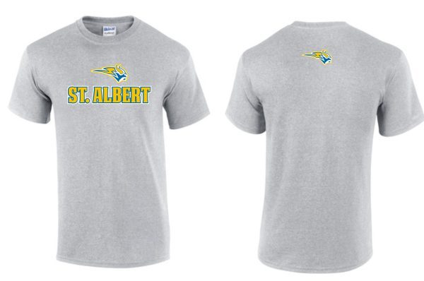 Grey St. Albert T-shirt with logo