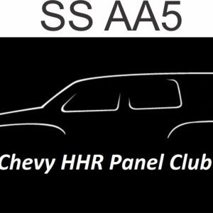 White outline of a Chevy HHR on black background.