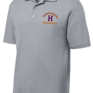 Gray polo shirt with Louisville Male High School Hall of Fame member logo.