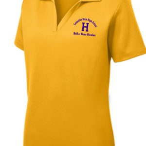 Yellow polo shirt with Louisville Male High School logo.