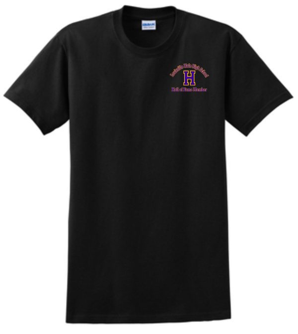 Black t-shirt with Louisville Male High School Hall of Fame logo.