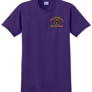 Purple T-shirt with Hall of Fame logo.