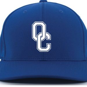 Oldham County Baseball Performance hat Pacific Headwear 487F with a white letter 'c' in a stylized font centered on the front.