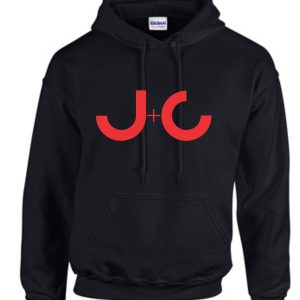 Black hoodie with red J+C logo.