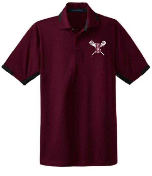 Ballard LAX Dry Zone Moisture wicking polo K524 with a white embroidered logo on the left chest area, displayed on a plain background.