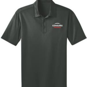 Dark gray polo shirt with Cougars Football logo.