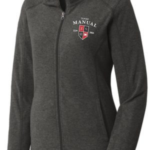 Gray zip-up jacket with Dupont Manual logo.