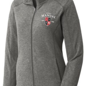 Gray zip-up jacket with Dupont Manual logo.