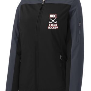 Black and gray hooded field hockey jacket.