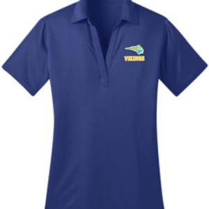 Blue Vikings polo shirt with logo.