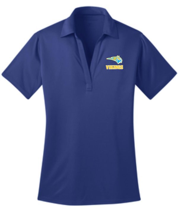 Blue Vikings polo shirt with logo.