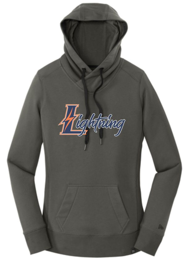 Gray Lightning hoodie with a logo.