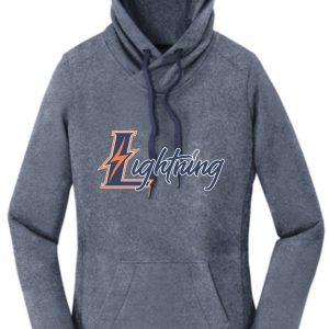 Women's blue lightning hoodie with logo