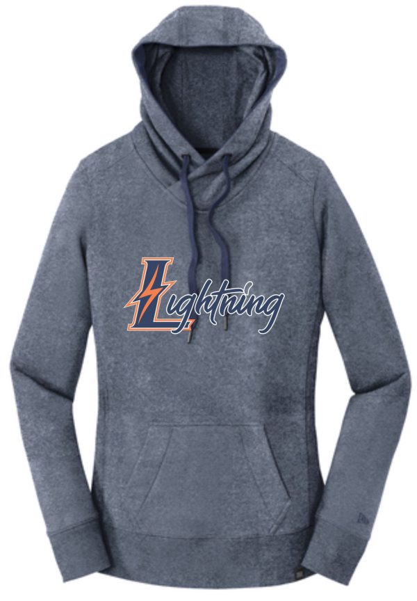 Women's blue lightning hoodie with logo