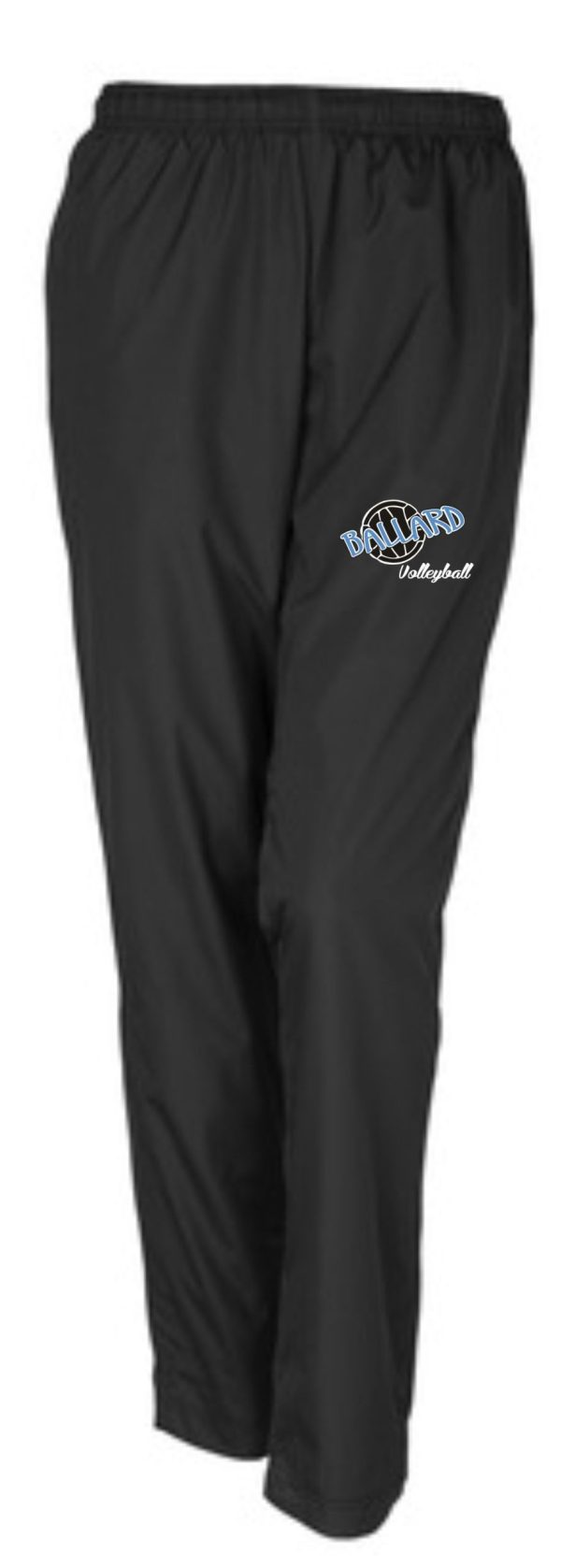 Ballard Volleyball LADIES warm up pants LPST91 with elastic waistband and a logo on the upper left thigh displaying "rollins basketball.