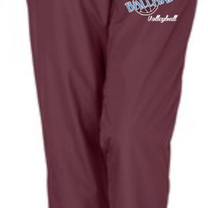 Ballard Volleyball LADIES warm up pants LPST91 with elastic waistband and white "dallas industrial" logo on the left thigh.