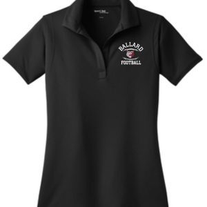 Ballard Football Women's Sport Wick embroidered polo LST650 with "ballard football" logo embroidered on the left chest, displayed on a plain background.