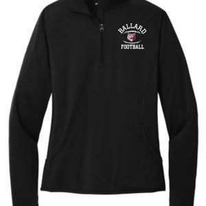 Black Ballard football team quarter-zip shirt.