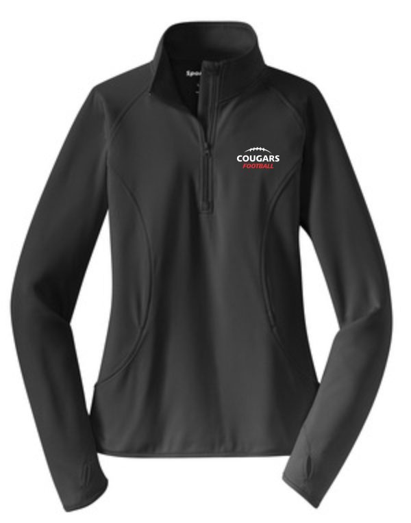 Black Cougars football quarter-zip jacket.