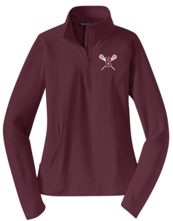 Ballard LAX Ladies 1/2 zip pullover jacket with a white logo on the left chest area.