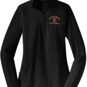 Black women's long-sleeve zip-up jacket.