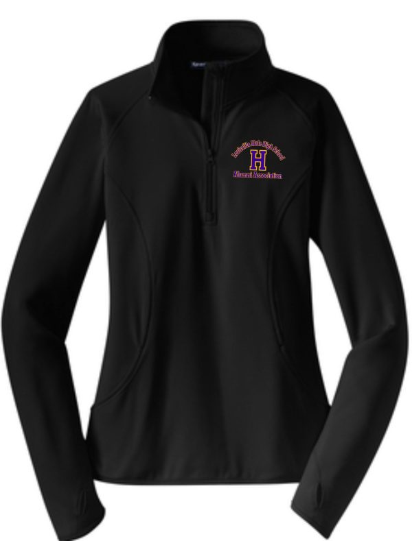 Black women's long-sleeve zip-up jacket.