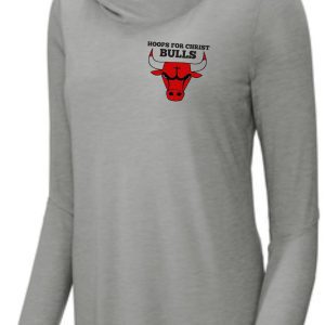 Gray long-sleeve  featuring a bull's head on the chest.