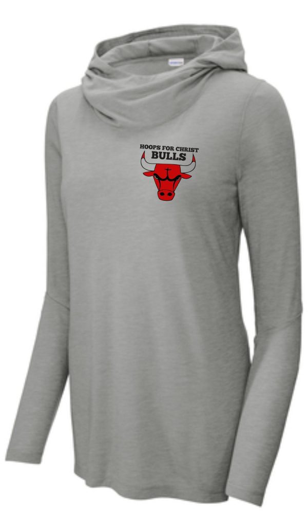 Gray long-sleeve  featuring a bull's head on the chest.