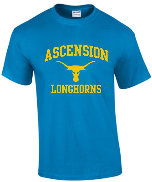 Ascension Spirit Longhorn Tshirt with a graphic of a longhorn's silhouette.