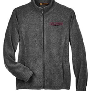 Charcoal Gray embroidered fleece pullover with a zipped front, featuring the logo of "OSLS WOMENS CUT" on the left chest area.