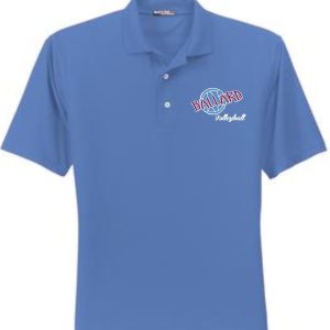 Blue Ballard Volleyball spirit Dri-Mesh Men's polo shirt with logo embroidered on the left chest.