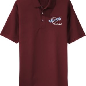 A Ballard Volleyball spirit Dri-Mesh Mens polo K469 with a "ballard volleyball" logo embroidered on the left chest area.