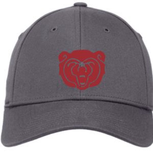 Ballard Lacrosse New Era stretch cap NE1000 featuring a red outline of a bear's face on the front.