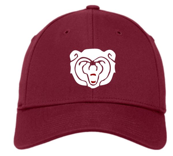 A Ballard Lacrosse New Era stretch cap NE1000 featuring a white outline of a lion's head centered on the front.