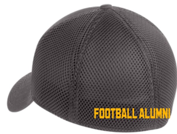 Gray mesh baseball cap with "Football Alumni" text.