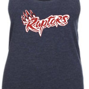 Blue tank top with Raptors logo.