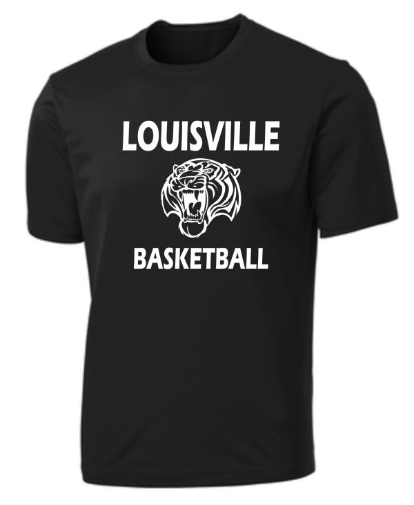 Louisville Tigers Basketball Black Moisture wick Tshirt PC380