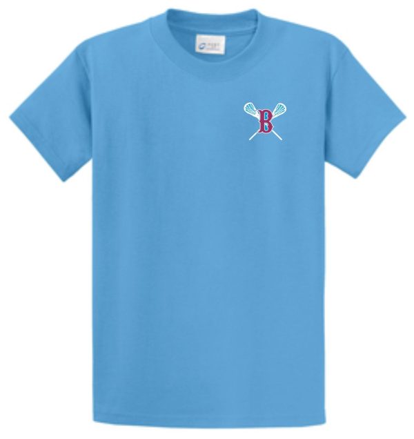 Ballard LAX Essential tshirt PC61 with a small logo featuring the letter 'b' crossed by two baseball bats on the chest.