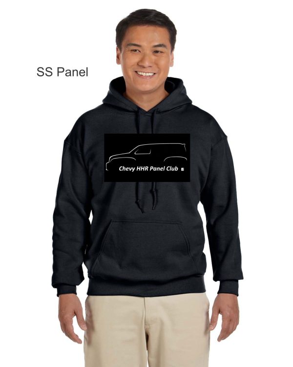 Asian man smiling, wearing a Chevy HHR SS Panel Hoodie with the logo on the front.